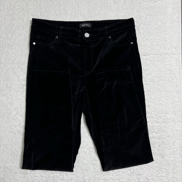 Well Worn Straight Leg Velvet Pants Women's 10/30 Black Stretch Soft NWOT - Picture 13 of 16